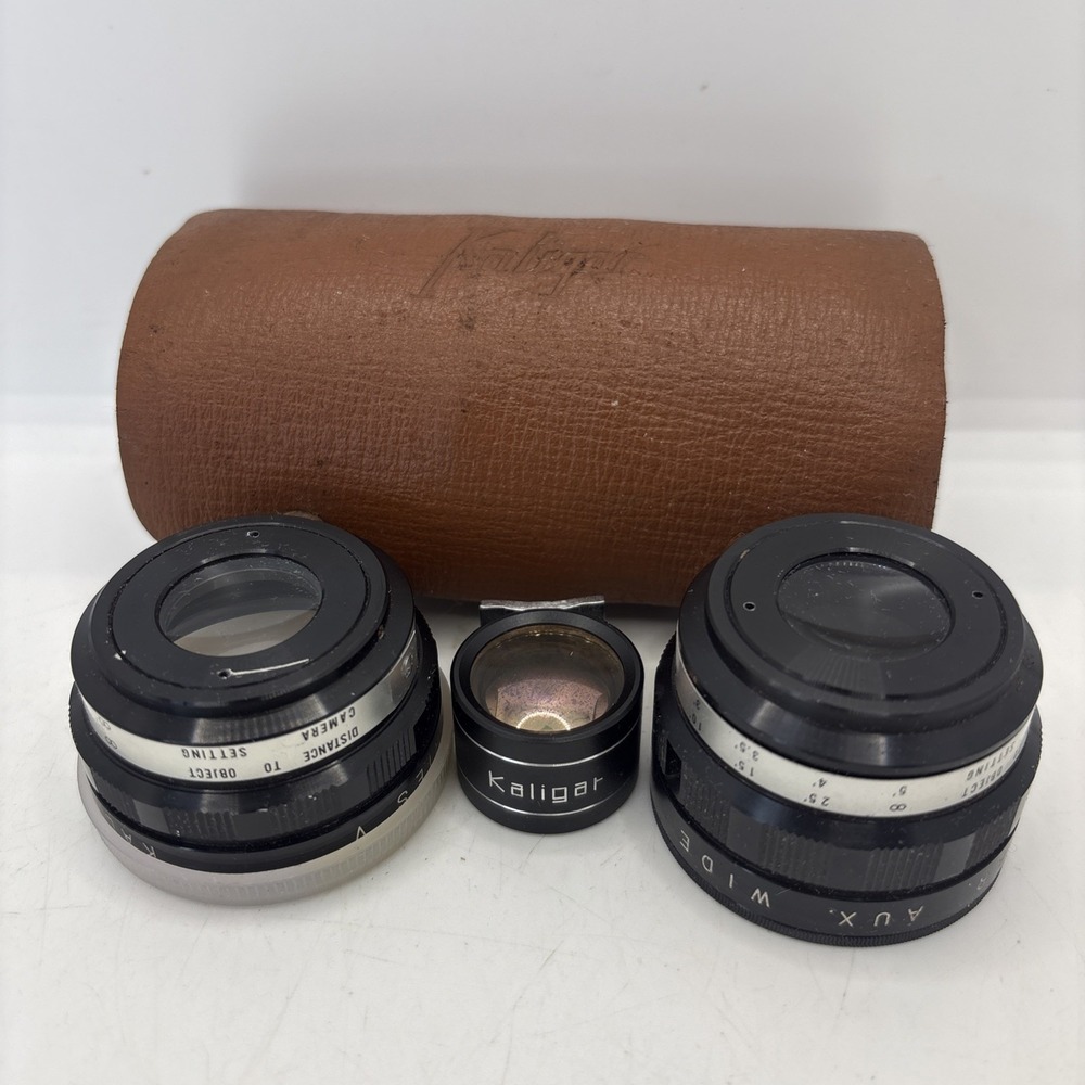 MCM Wide Angle & Telephoto‎ Lens With Case Kaligar Made In Japan 1960s